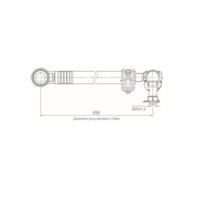 4308-3414009-11 ТЯГА ПРОДОЛЬНАЯ рулевая (СОШКИ) КОМПЛЕКТ (аналог 4308-3414009-10 и 4308-3414010-11) а/м КАМАЗ 5308D, 4308, 4308-308328/608328 Ростар