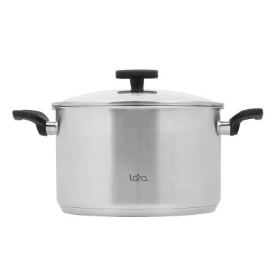 Кастрюля (нерж) 6,5 л (24х14,5 см) LARA серия ВЕСТА LR02-250