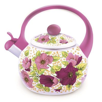 Чайник (эмаль) 2,5 л LARA LR00-20 VIOLET, индукционное дно, свисток, автоподъем крышки