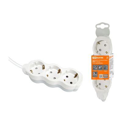 Удлинитель "Люкс" УЛ03 3 места 10 м с/з со шторками ПВС 3*1мм2 16А/250В TDM (SQ1303-4044)