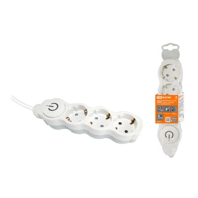 Удлинитель "Люкс" УЛ03В 3 места 5 м с/з со шторками с выкл. ПВС 3*1мм2 16А/250В TDM (SQ1303-4042)