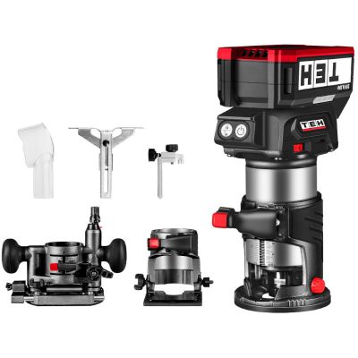 Фрезер кромочный аккумуляторный TEH LT607-1B, 20V,1аккум 4А.ч + дополнительные принадлежности