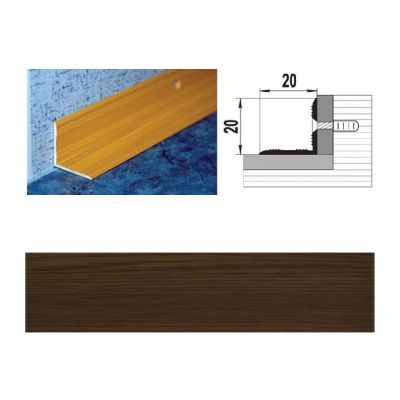 Профиль угловой  ПУ 05-1.2700.091, 2700x20x20 мм, дуб темный, Лука