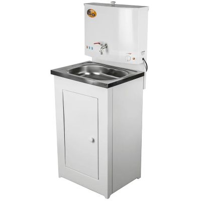 Умывальник дачный ЛЮКС (74/4/1), с подогревом, нержавеющая мойка, цвет белый ("ВИХРЬ")