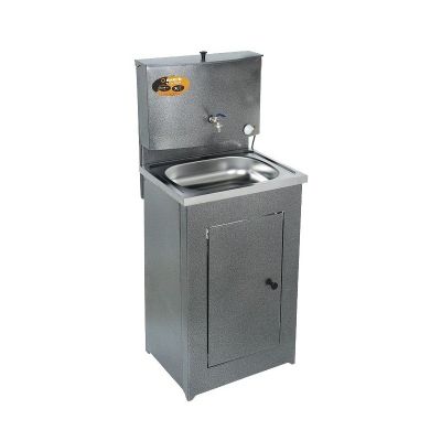 Умывальник дачный ЛЮКС (74/4/3), с подогревом, нержавеющая мойка, цвет серебро ("ВИХРЬ")