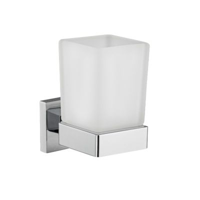 Стакан стеклянный с креплением к стене, хром, 84005, GFmark, Санакс