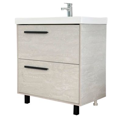 Комплект "МИШЕЛЬ 80/2 дов" (тумба+умывальник ARI 80) 800x800x400 мм, пленка ПВХ, камень