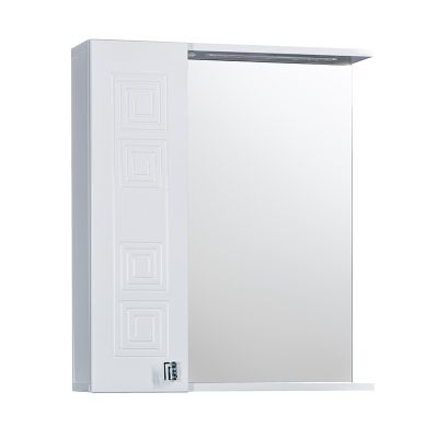 Зеркальный шкаф "Греция 60 левый с подсветкой (арт. 45372)", 720x600x166 мм, белый