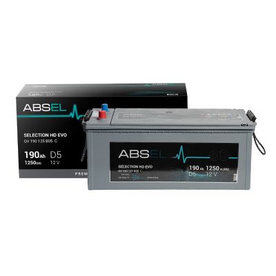 Аккумулятор 6СТ-190 SLI ABSEL SELECTION EVO HD зал. рос. поляр., клемма (Китай) (Абсел)