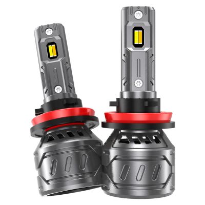 Автолампы LED Н11, Н8 (12/24В., к-т 2 шт.) (серия TRI-COLOR) светодиодные, с вентилятором и радиатором, тип оптики: Рефлектор, Линза (28Вт., 2500Лм., 3000/4300/6500 К ) ("AIRLINE") (AEAR236)