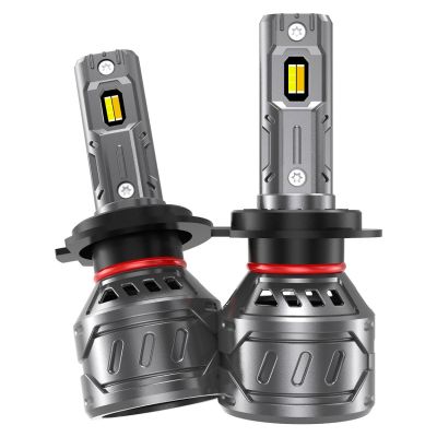 Автолампы LED Н7 (12/24В., к-т 2 шт.) (серия TRI-COLOR) светодиодные, с вентилятором и радиатором, тип оптики: Рефлектор, Линза (28Вт., 2500Лм., 3000/4300/6500 К ) ("AIRLINE") (AEAR235)