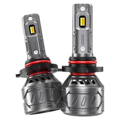 Автолампы LED НВ3, НВ4 (12/24В., к-т 2 шт.) (серия TRI-COLOR) светодиодные, с вентилятором и радиатором, тип оптики: Рефлектор, Линза (28Вт., 2500Лм., 3000/4300/6500 К ) ("AIRLINE") (AEAR237)