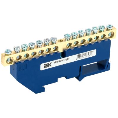 Шина N "ноль" на DIN-изоляторе ШНИ-6х9-14-Д-С IEK (YNN10-69-14D-K07)