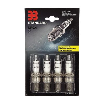 LPG4 Э3 КОМПЛЕКТ СВЕЧЕЙ (4 шт.) ДЛИННАЯ ЮБКА ВАЗ (все карбюраторные двигатели), ИЖ (с двигателями ВАЗ, УЗАМ) (под газ, бензин)