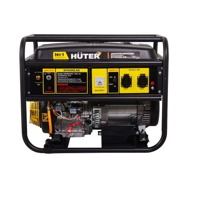 Генератор Huter DY6500LXG, 5,5 кВт, 220 В, электрический пуск, бензин, 22 л, без АКБ