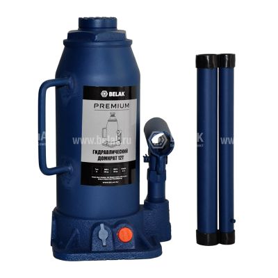 Домкрат бутылочный (12,0 тн., 235-445 мм.) гидравлический, серия PREMIUM ("БелАвтоКомплект") BAK.30017