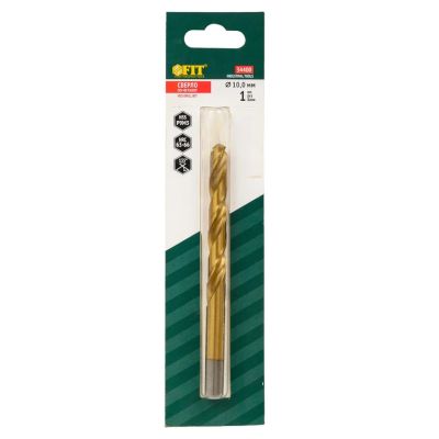Сверло ц/х 10,0 мм, нитрид титана, средняя серия, (1 шт), 34400, Fit