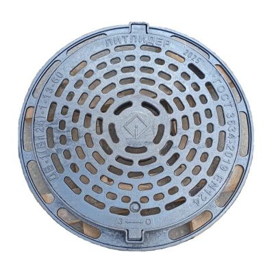 Дождеприемник ДБ-1(В125)-1-13-60 ГОСТ 3634-2019 760x760x60 мм, тяжелый, 12,5 т, чугун