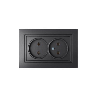 Розетка РС16-343 графит 2-ая "УЮТ" Светоприбор 