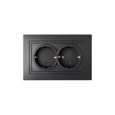 Розетка РС16-348 графит 2-ая з/к "УЮТ" Светоприбор 