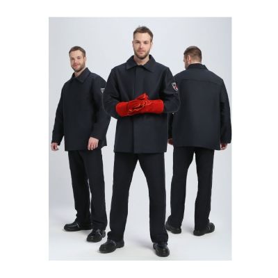 Костюм сварщика молескин с ОП-пропиткой "Сталкер" р.56-58(112-116) рост 5/6(182-188), (куртка, брюки), цв.черный