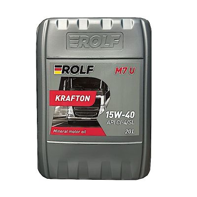 Масло моторное ROLF KRAFTON M7 U, (ACEA Е4, E7), SAE 15W40, 20 л, API CI-4/SL, минеральное, (двиг. дизельный), (под заказ)