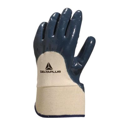 Перчатки нитриловые "NI170 DeltaPlus" манжет-крага частичное покрытие р.10/XL цв.синий