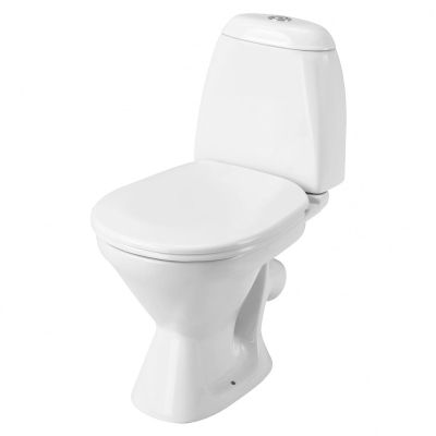 Унитаз-компакт Santek Римини Эконом, 1WH111758, косой выпуск, однорежимная арматура, нижний  подвод, сиденье