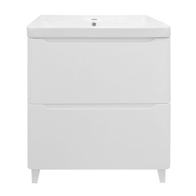 Комплект "LOTOS 60/2 напольная (арт. CS00081983)" (тумба+умывальник Monte 60 AZ-836-60) 835x615x475 мм, эмаль, белый
