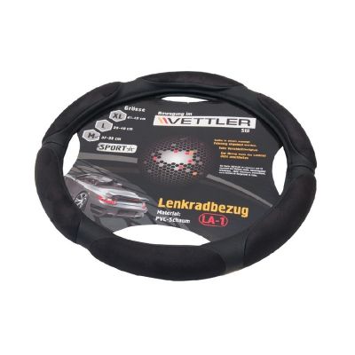 ОПЛЕТКА НА РУЛЬ (37-38 см) вспененый ПВХ / черный (ВАЗ 2108, иномарки)  "VETTLER SPORT" (17571)
