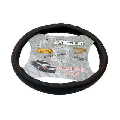ОПЛЕТКА НА РУЛЬ (41-42 см) натуральная кожа / черный (Газель) "VETTLER DERBY" (17613)
