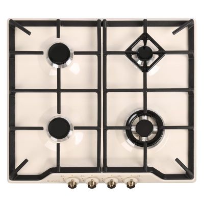 Плита встраиваемая СН 1212-02 К55 (эмаль кремовая "ретро") "ГЕФЕСТ" чуг реш, двухзонная горелка газовая варочная