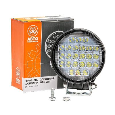 Фара светодиодная (12/24В.) (AE72R-24LED-65HC) 30 с/д, круглая, направленный свет, пылевлагозащищенная, алюмин. корпус, OFF-Road 72W, 24 светодиода