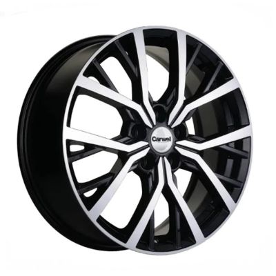 Диск литой Carwel Тур 1806 7,0Jx18 5/114,3 ET37 D66,5 ABT (черный глянцевый с полированной лицевой частью), без крепежа, арт. 110780, (Карвел)