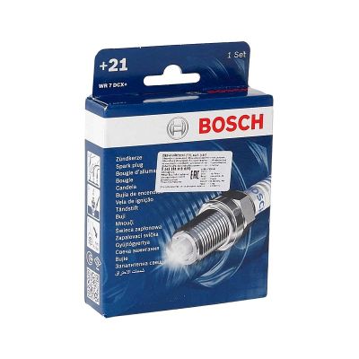0 242 235 915(989) (WR 7 DCX) "BOSCH" КОМПЛЕКТ СВЕЧЕЙ ЗАЖИГАНИЯ (4 шт.) ДЛИННАЯ ЮБКА 1,1 мм ВАЗ (инжекторный 8-ми клапанный), ГАЗ, УАЗ (двигатель УМЗ-4216)