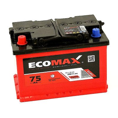 Аккумулятор 6СТ-75.1  "EcoMax" зал., (Экомакс) (Казахстан)