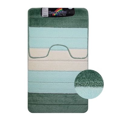 00204 КОВРИК в ванную "SILVER" двойной 60*100+50*60 см бирюзовый Турция