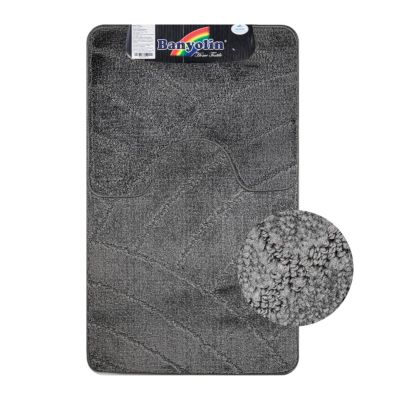 00361 КОВРИК в ванную "CLASSIC UNI" 201825 двойной 55*90 + 45х55 см темно-серый Турция