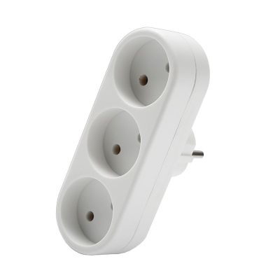 Разветвитель DOMTOK (2655) 3 места плоский белый 10А 2200Вт 