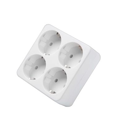 Разветвитель DOMTOK (2661) 4 места З/К прямоугольный белый 16А 3500Вт 