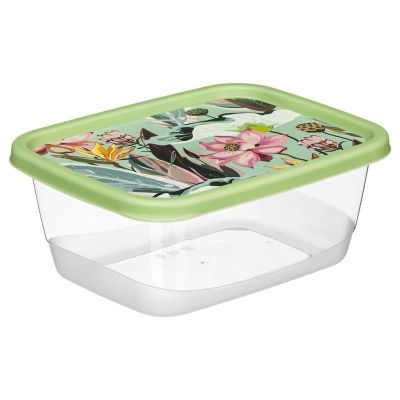 Контейнер для продуктов прямоугольный 0,5 л с декором (зеленый) 222132018/08