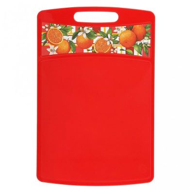 Доска разделочная "Bergamo" прямоугольная 335x220x4 мм с декором "Сицилия" (красный) 223135606/04