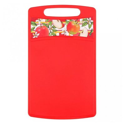 Доска разделочная "Bergamo" прямоугольная 260x155x3,5 мм с декором "Сицилия" (красный) 223135506/04