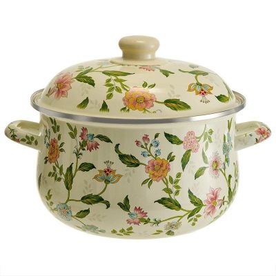 Кастрюля 5,0 л, 24 см эмалированная с эмалированной крышкой MetaLLoni EM-1513 "Прованс"