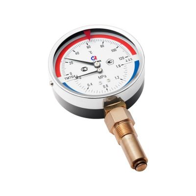 Термоманометр ТМТБ-31Р.1, 0-1,6 МПа, класс 2,5, G1/2“, Ø80