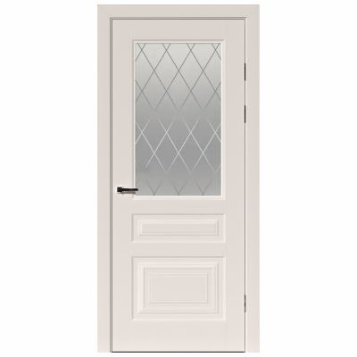 Дверное полотно "АРКТИКА" ДО 900 мм, мат. рисунок сетка , эмаль/тон белый, "ПДК", г. Ковров