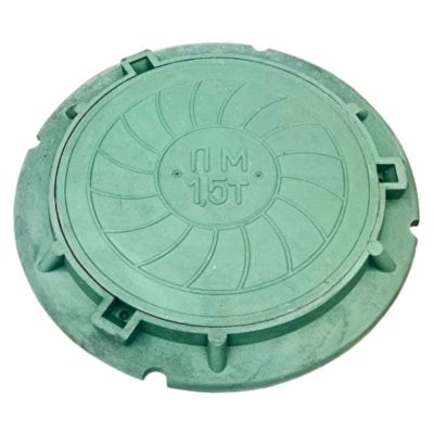 Люк канализационный 750x750x60 мм, зеленый, легкий, 1,5 т, полимерно-композитный, г. Ессентуки