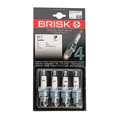 N17_ КОМПЛЕКТ СВЕЧЕЙ ЗАЖИГАНИЯ (4 шт.) "BRISK" Classic ГАЗ, УАЗ (двиг. ЗМЗ-402)