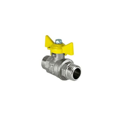 Кран шаровый Valfex 11Б27фтМ газ бабочка нар/нар Ду-20 Ру-40 никелированный