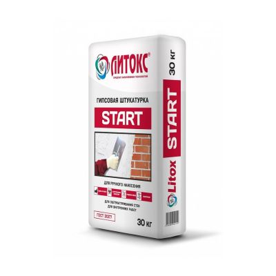 Штукатурка гипсовая Литокс "START", 30 кг, белая, Россия